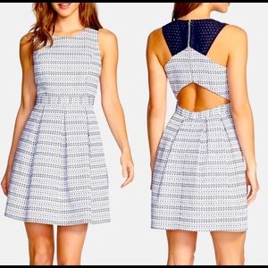 Trina Turk Cutout Back Jacquard Dress Size 4
